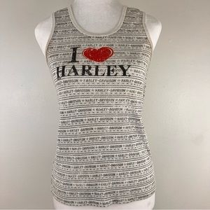 Vintage 90s/y2k Harley Davidson “I ❤️ Harley” ribbed tank top 🏍️